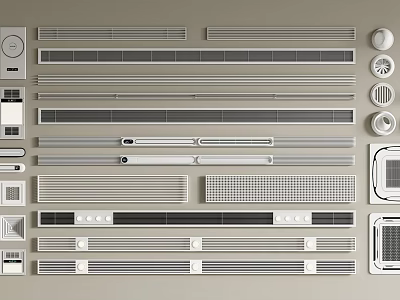 Various Designs Of Air Conditioner Air Vents For Modern Home Interior Ventilation 3d model