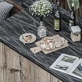 Delicious Bread On Marble Outdoor Kitchen Counter