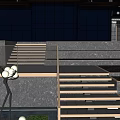 Modern Staircase Design With Metal Railings And Stone Steps In Urban Setting