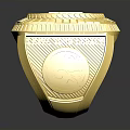 Golden Engraved Ring With Shiny Surface And Letter M Design Daily Life Accessory