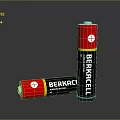 Berkacell Alkaline Battery Design With Red Black Color Standing And Lying