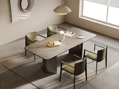 Modern Dining Table Chair Combination Dining Table Chair 3d model