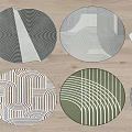 Round Rugs Featuring Modern Geometric Patterns And Colorful Design Elements 3d model