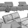 Modern Modular Casual Sofa Set With Upholstered Design And Neutral Accent Pillows 3d model