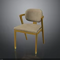 Modern Wooden Chair With Light Pink Fabric Cushion And Comfortable Backrest