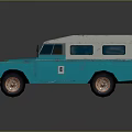 Vintage Turquoise Off Road Vehicle With Gray Roof And Classic Design