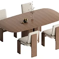Dining table and chair combination 3d model