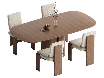 Dining table and chair combination 3d model