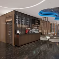 Modern Hotel Lobby Interior Design With Marble Floor And Wooden Decor Elements