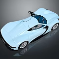 Light Blue Convertible Sports Car With Sleek Modern Design And Aerodynamic Body Top View