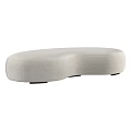 Modern Sectional Sofa With Curved Design And Light Beige Upholstery Fabric