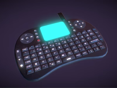Wireless Mini Computer Keyboard With LED Screen And Multimedia Control Buttons 3d model