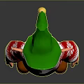 Christmas Elf Character In Green Hat And Red Sweater With Snowflake Pattern And Brown Boots