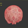 Floral Patterned Round Fabric Decorative Pillow With Pink And Blue Flowers