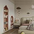 Modern Kids Room Interior With Cloud Star Decorations Chandelier And Soft Rug