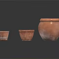 Handcrafted Clay Pottery Sculptures in Three Different Sizes with Smooth and Textured Details