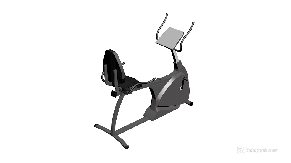 Ergonomic Sports Equipment Recumbent Exercise Bike with Padded Seat and Digital 3d model 