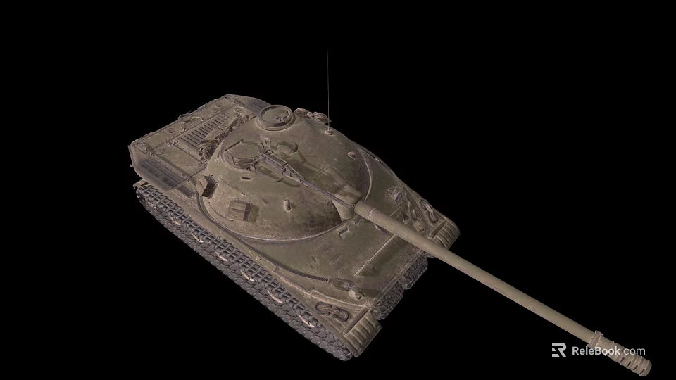 Military Vehicle Tank Featuring Long Barrel Tracks And Armored Hull Design 3d model 