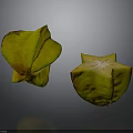 Star Shaped Carambola Fruits With Yellow Red Edges Whole And Sliced On Dark Background