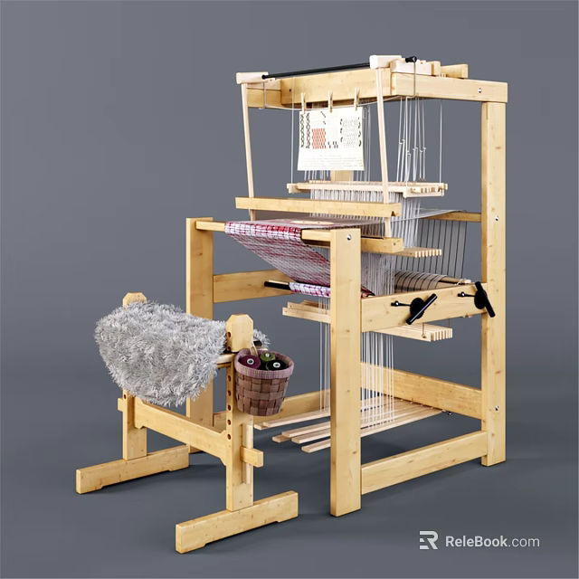 Traditional Wall Decor Crafted With Wooden Loom Yarn And Tapestry Elements 3d model 