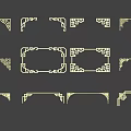 Traditional Chinese Decorative Patterns With Golden Intricate Border And Corner Motifs