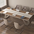 Meeting table and chair office table and chair combination 3d model