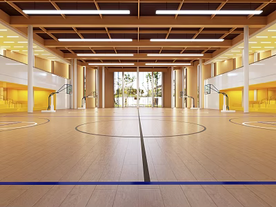 Indoor Blue Stadium 3d model