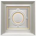 Square Ceiling Design With Circular Light Strip And Decorative Trim In White Tone