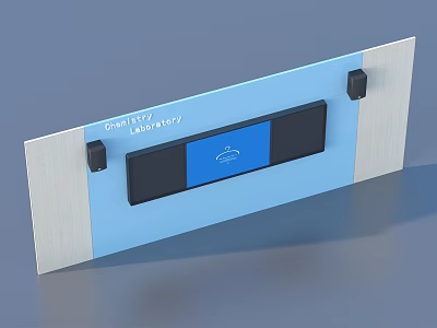 Blue Daily Necessity Power Socket Panel With Black Section And White Border 3d model