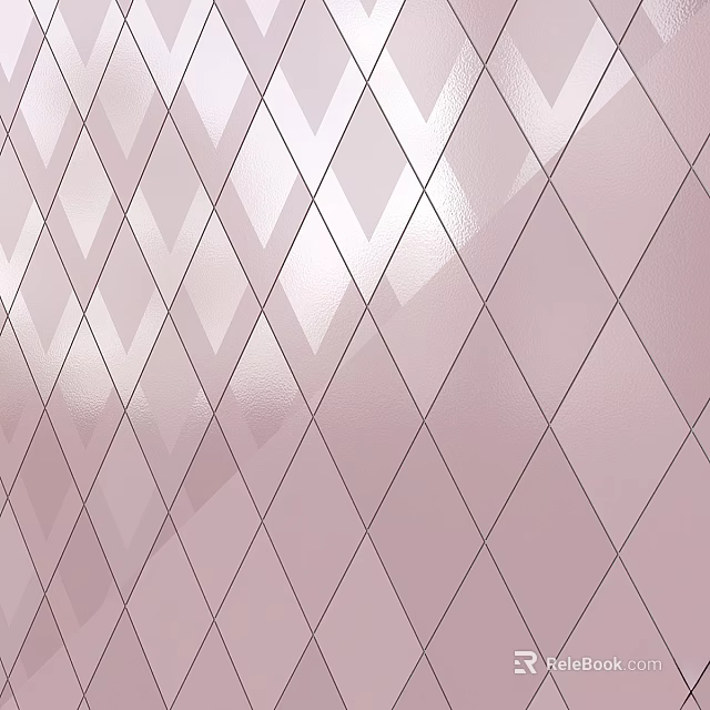 Pink Diamond Pattern Floor With Modern Geometric Design And Smooth Surface 3d model