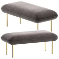 Modern Upholstered Sofa Bench With Slender Metal Legs Multiple Color Options For Home Interior Decor