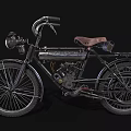 Vintage Bicycle With Classic Headlight Leather Seat And Mechanical Parts