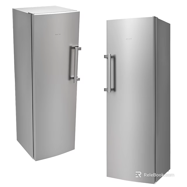 Stainless Steel Refrigerator Freezer Modern Double Door Design For Home Kitchen 3d model 