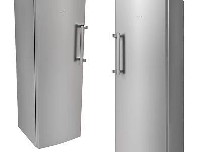 Stainless Steel Refrigerator Freezer Modern Double Door Design For Home Kitchen 3d model