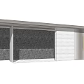 Modern Entrance Door Design With Metal Frame And Stone Wall Panels