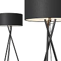 Modern Black Tripod Floor Lamps With Sleek Metal Stand And Fabric Shade
