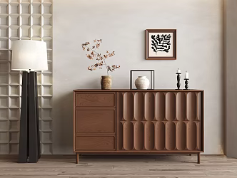 Modern Middle Ancient Entrance Cabinet Side Cabinet Decorative Cabinet Floor Lamp 3d model