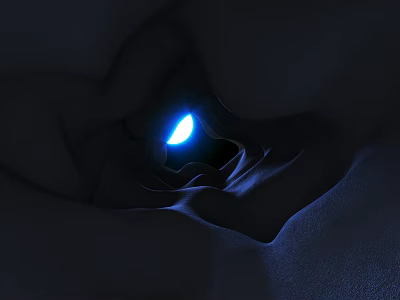 Nighttime Blue Moon Illuminating Dark Landscape With Mountain Shadows And Silhouettes 3d model