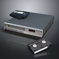 Vintage Electronic Appliance VCR Player With VHS Tape And Classic Design