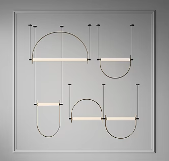 Modern chandelier combination 3d model