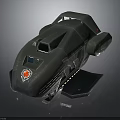 Black Spacecraft Cabin Module With Streamlined Design LCD Display And Red Emblem