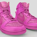 Fashionable Nike Pink High Top Shoes With Stylish Leather Design And Lace Up Detail