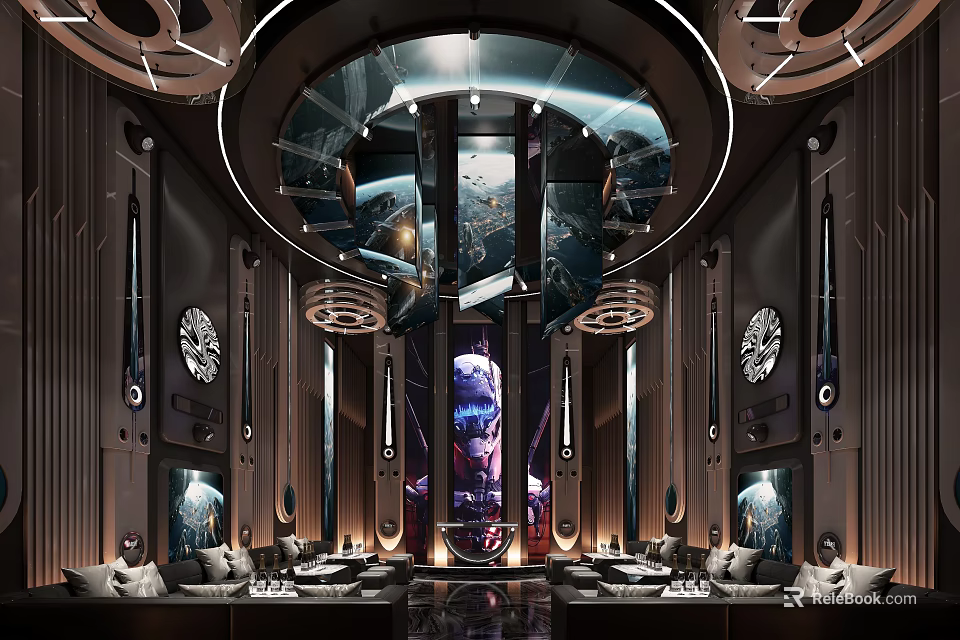 Luxury KTV Private Room With Modern Tech And Comfortable Sofas 3d model