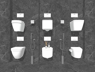 Modern Toilet Faucet Toilet Paper Smart Toilet 3d model