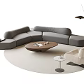 Sofa Coffee Table Combination Coffee Table Leisure Chair Carpet Floor Lamp 3d model