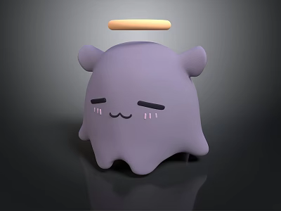 Cute Purple Monster Shaped Household Decor Item With Yellow Oval On Head Top 3d model