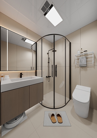 Toilet Bathroom Cabinet Shower Room Shower Toilet Towel Rack 3d model