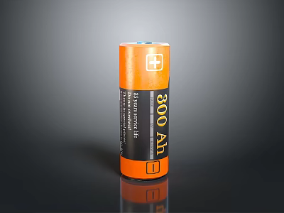High Performance Lithium Ion Battery for Electronic Devices with 3000 mAh Capacity and Orange Casing 3d model