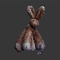 Pink Plush Rabbit Shaped Ottoman Furniture With Soft Texture For Kids Room