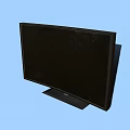 Black Curved Screen TV with Stand Base on Light Blue Background 3d model